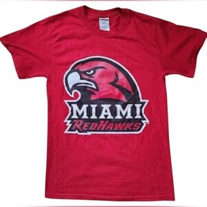 Miami RedHawks University Small Red Jerzees Collegiate Tee Shirt